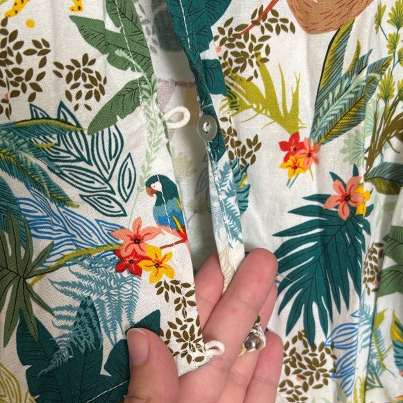 MELLODAY Green and White Tropical Midi Dress - Picture 10 of 11